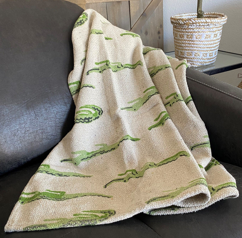 Recycled Cotton Blend Baby Blanket with Alligators