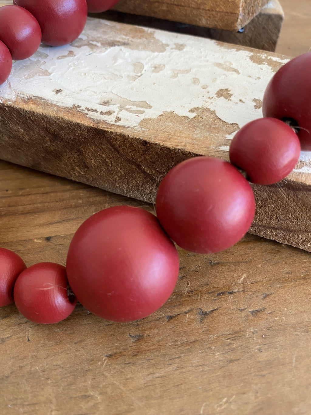 Red Paulownia Wood Bead Garland – The Address for Home Interiors