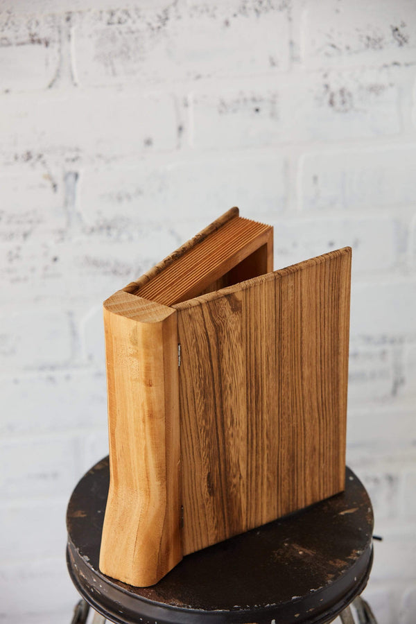 Decorative Wood Storage Book 