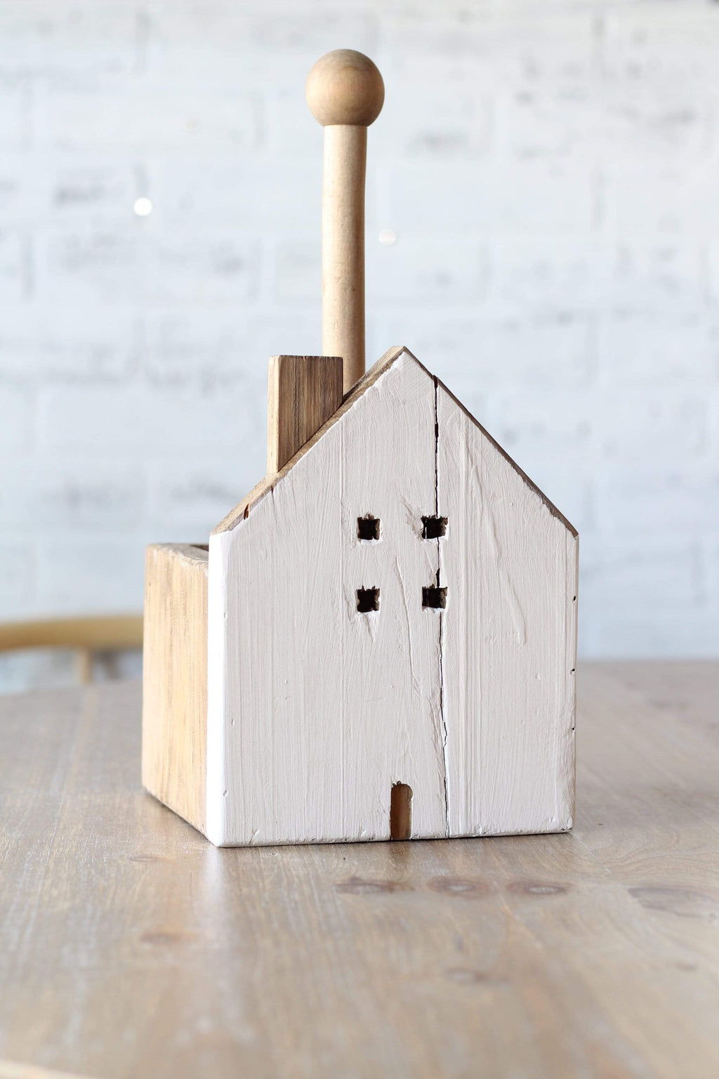 Rustic White Farmhouse Paper Towel Holder