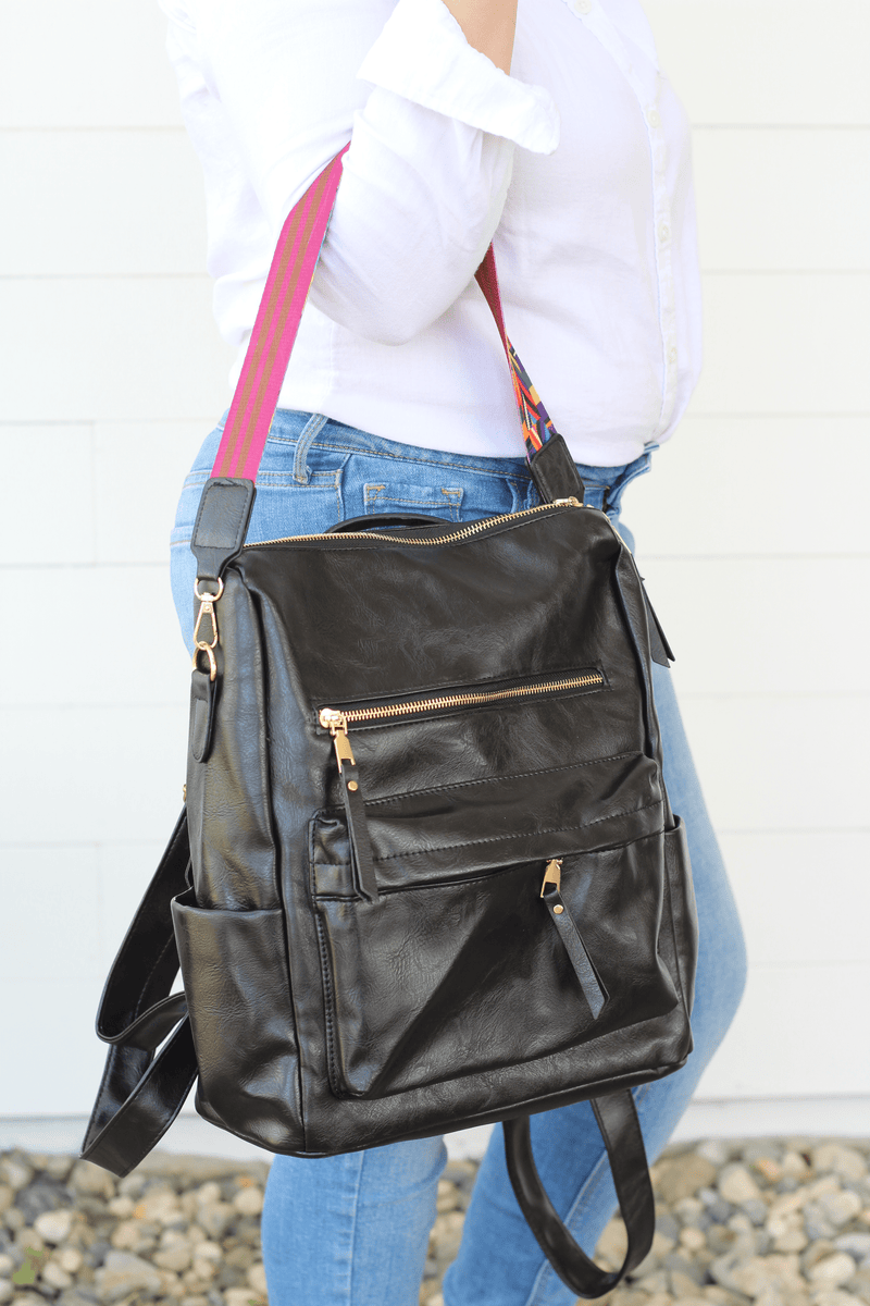 Black Convertible Backpack Handbag