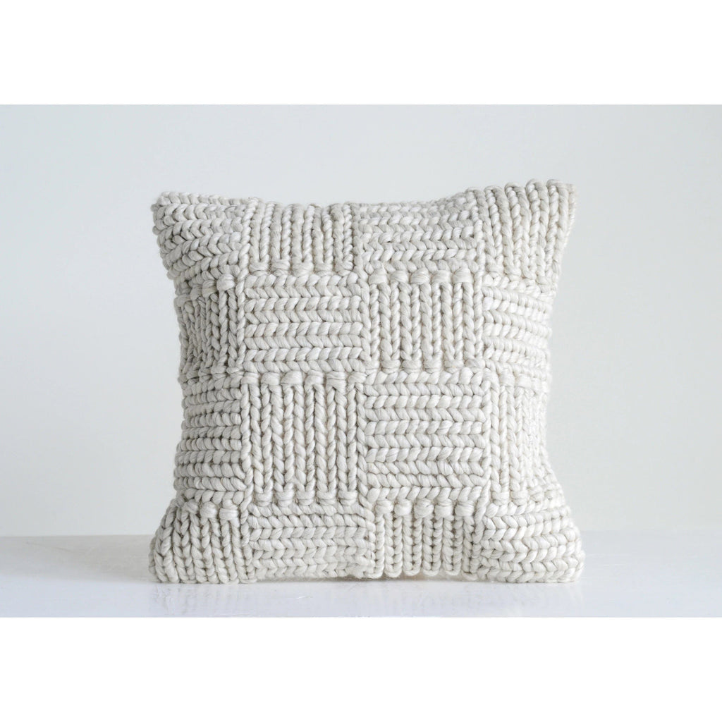 20 Knit Wool Pillow in Cream The Address for Home Interiors