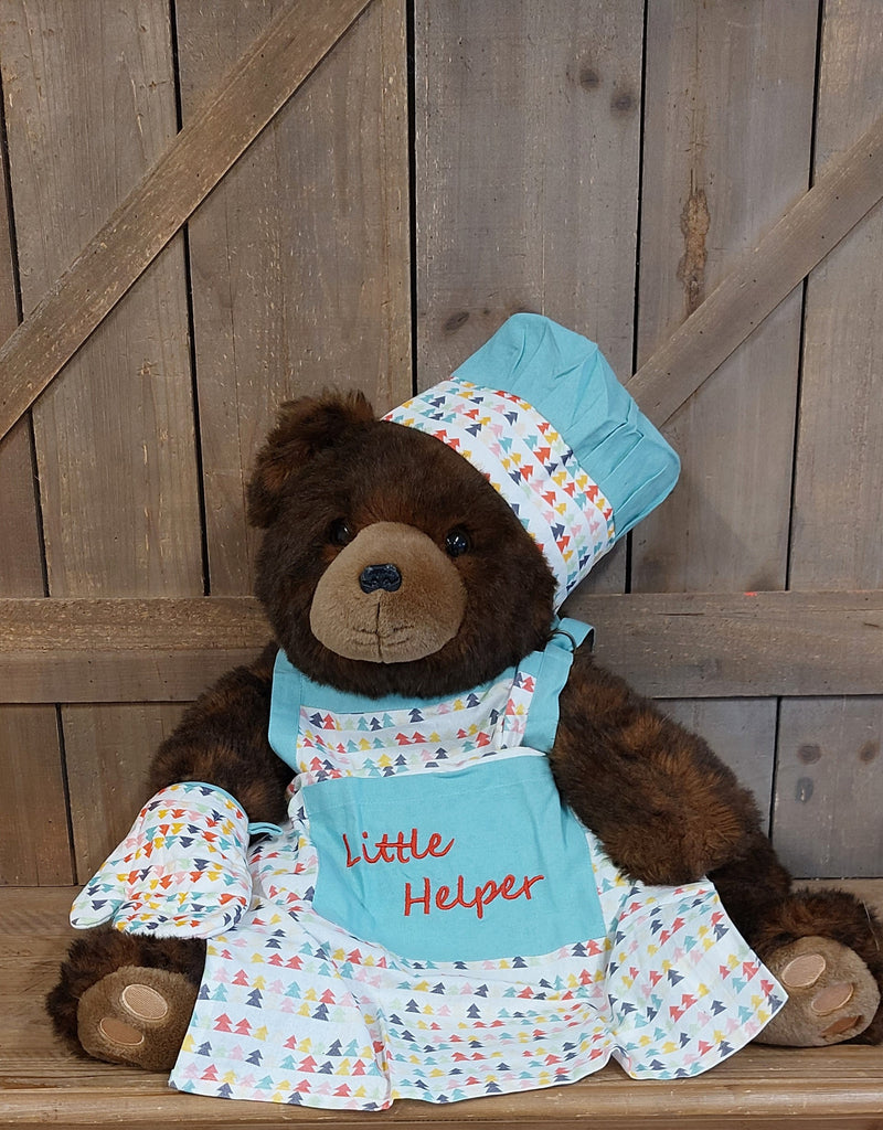Little Helper Child Apron with Chef Hat and Oven Mitt