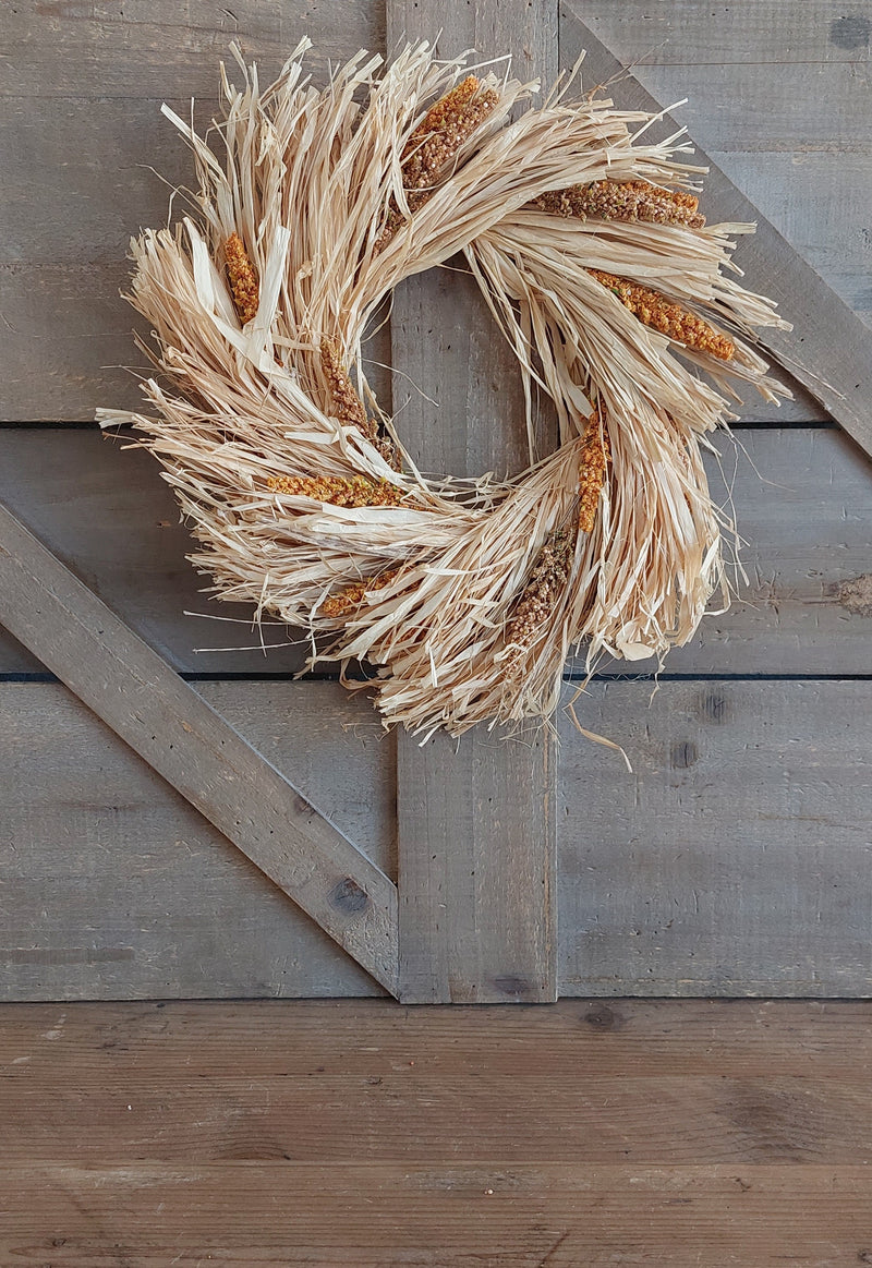 12" Fall Millet Wreath
