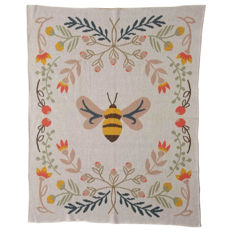 baby bee blanket swaddle cotton cute floral flowers soft cozy warm child children nursery