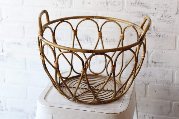 metal bamboo basket storage boho