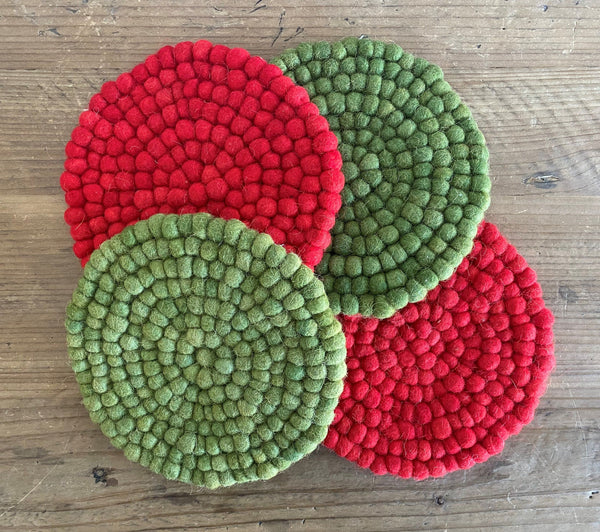 Handmade Wool Felt Gift Toppers Flower / Red