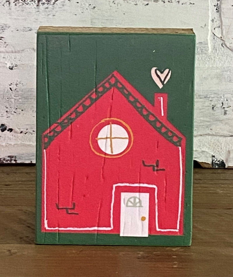 Christmas holiday decor home house blocks block wood paint hang hanging stand standing cute red green heart