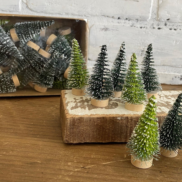Flocked Mini Bottle Brush Tree Set – Kennedy Sue Gift & Home