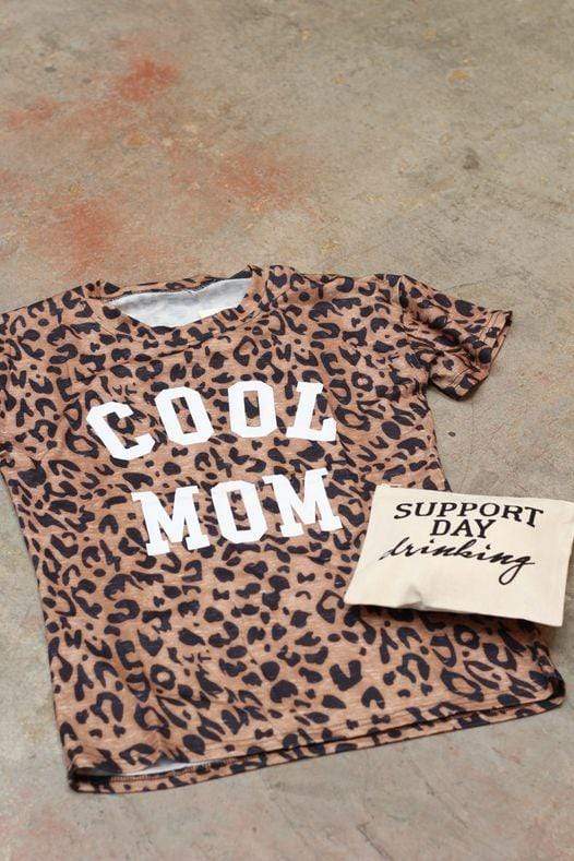 'Cool Mom' Leopard Graphic Tee