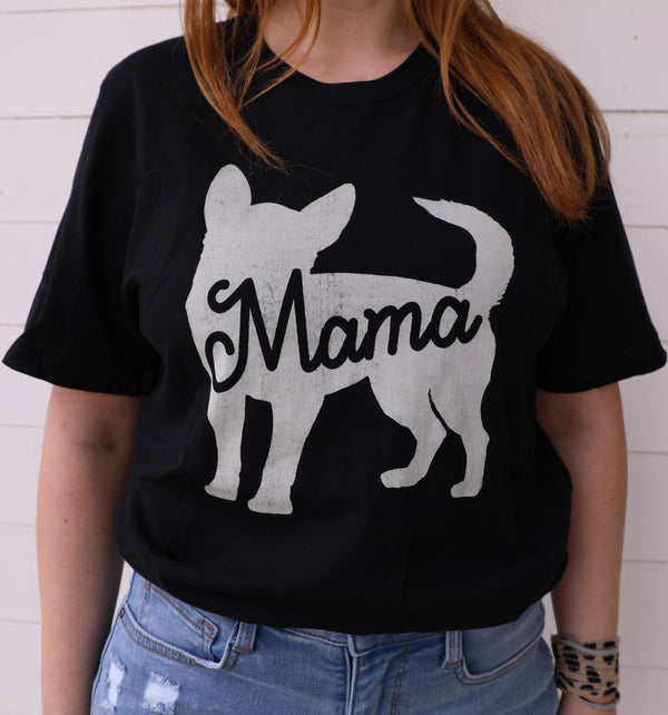 t-shirt shirt black white dog mama short sleeves clothing clothes