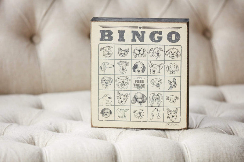 Bingo Block Dogs Vintage Inspired 