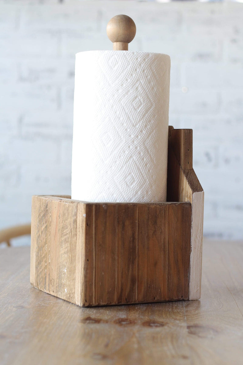 Distressed White House Paper Towel Holder