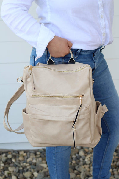Camel Convertible Backpack & Handbag – The Address for Home Interiors