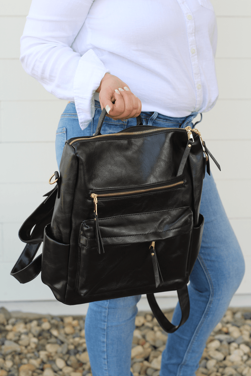 Black Convertible Backpack Handbag