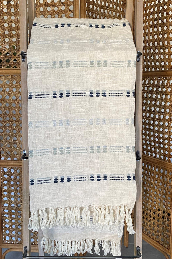 Embroidered Throw w/Fringe